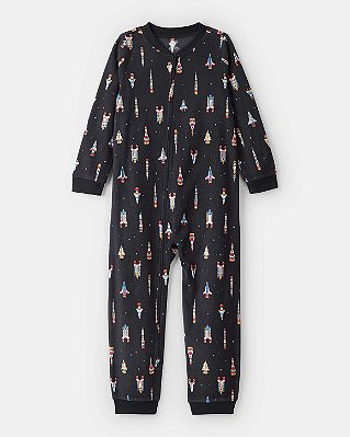 MACACÃO SEM PÉ FLEECE CARTER'S KIDS - FOGUETE - MENINO