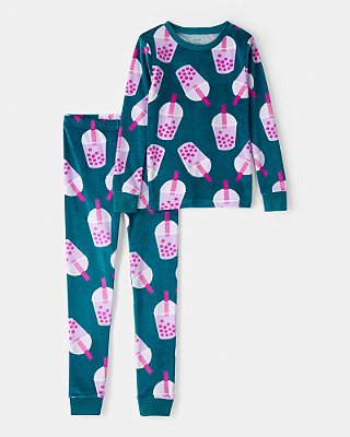 PIJAMA 2 PEÇAS PLUSH CARTER'S KIDS - BURBBLE TEA- MENINA