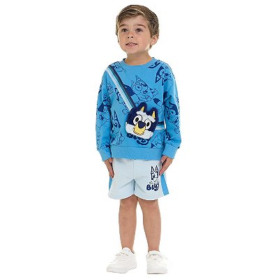 CONJUNTO 2 PEÇAS BLUEY - AZUL - MENINO