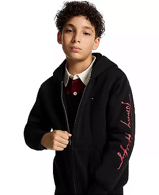 MOLETOM FORRADO TOMMY HILFIGER KIDS - PRETO - MENINO