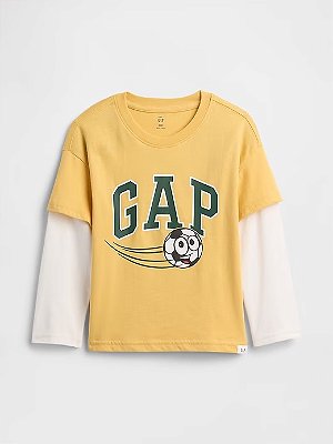 CAMISETA MANGA LONGA GAP - BOLA - MENINO