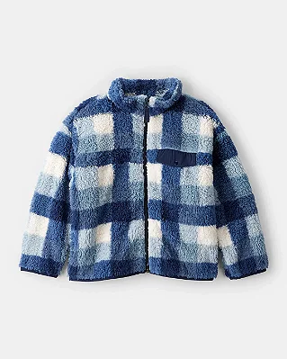 CASACO SHERPA CARTER'S - XADREZ AZUL - MENINO