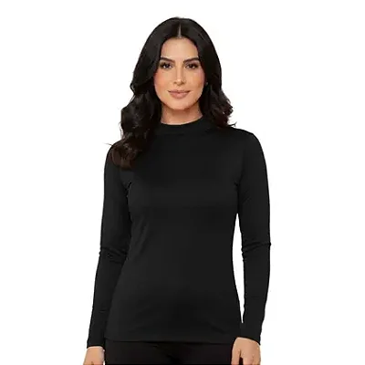 CAMISETA GOLA ALTA TÉRMICA MANGA LONGA JAGAR - PRETA - FEMININA