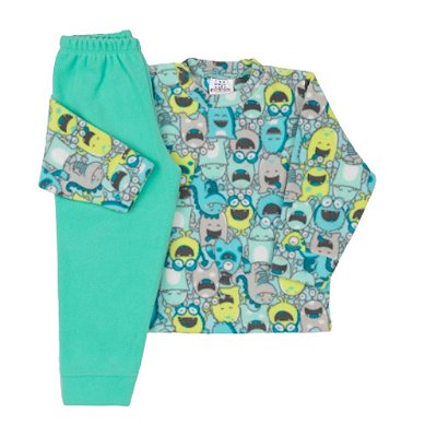 PIJAMA TÉRMICO SOFT 2 PEÇAS PETTENATI FOFOTINHOS KIDS - MONSTRINHOS VERDE - MENINO