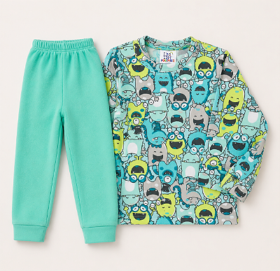 PIJAMA TÉRMICO SOFT 2 PEÇAS PETTENATI FOFOTINHOS KIDS - MONSTRINHOS VERDE - MENINO