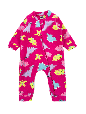 MACACÃO SEM PÉ SOFT PETTENATI FOFOTINHOS - DINOS ROSA - MENINA