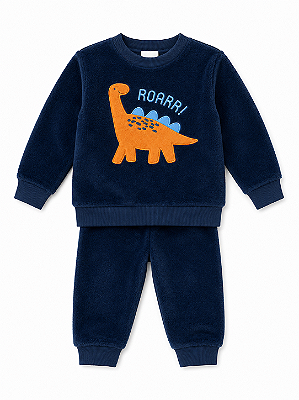 CONJUNTO FLEECE 2 PEÇAS FOFOTINHOS - DINO ROARR AZUL - MENINO