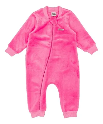 MACACÃO SEM PÉ FLEECE FOFOTINHOS - ROSA CHICLETE - MENINA