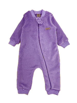 MACACÃO SEM PÉ FLEECE FOFOTINHOS - LILÁS - MENINA