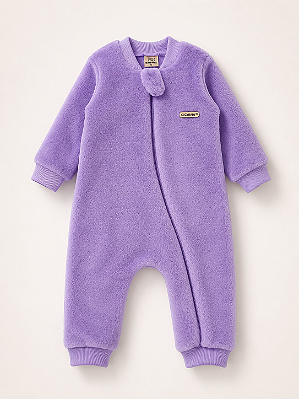 MACACÃO SEM PÉ FLEECE FOFOTINHOS - LILÁS - MENINA