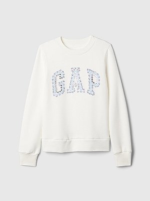 MOLETINHO FLANELADO GAP KIDS - OFF WHITE LOGO - MENINA