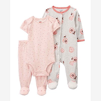 CONJUNTO 3 PEÇAS CARTER'S - FLORALZINHO - MENINA