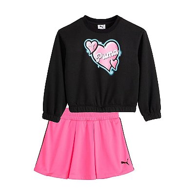 CONJUNTO 2 PEÇAS PUMA - CORAÇÃO NEON - MENINA