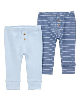 KIT 2 CALÇAS CARTER'S - AZUL E LISTRADINHO - MENINO