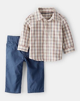 CONJUNTO 2 PEÇAS CARTER'S - XADREZ - MENINO