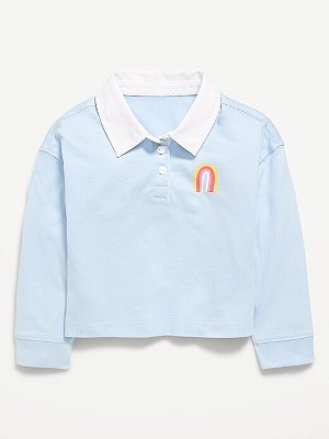 CAMISETA POLO OLD NAVY - ARCO ÍRIS - MENINA