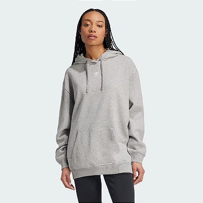 MOLETOM OVERSIZED FLANELADO ADIDAS - CINZA - FEMININO