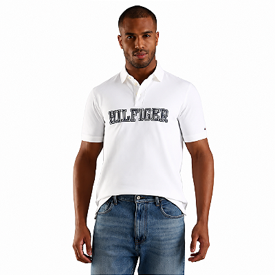CAMISETA POLO MANGA CURTA TOMMY HILFIGER - BRANCA - MASCULINA