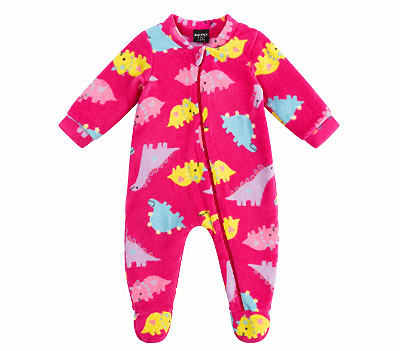 MACACÃO COM PÉ SOFT PETTENATI FOFOTINHOS - DINO PINK - MENINA