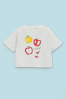 CAMISETA MANGA CURTA GREEN KIDS - MAÇÃ - MENINA