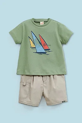 CONJUNTO VERÃO 2 PEÇAS GREEN - MONTE CARLO VERDE - MENINO
