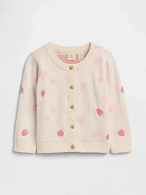 CARDIGAN EM FIO GAP - MORANGUINHO - MENINA