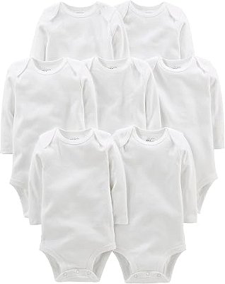 KIT 7 BODIES MANGA LONGA SIMPLE JOYS made by CARTER'S - BRANCO - UNISSEX