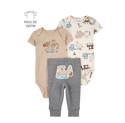 CONJUNTO 3 PEÇAS SIMPLE JOYS by CARTER'S - CONSTRUÇÃO - MENINO