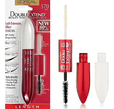 MÁSCARA DE CÍLIOS L'OREAL PARIS - DOUBLE EXTEND BEAUTY TUBES