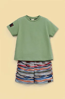 CONJUNTO VERÃO 2 PEÇAS GREEN - ETNA VERDE - MENINO