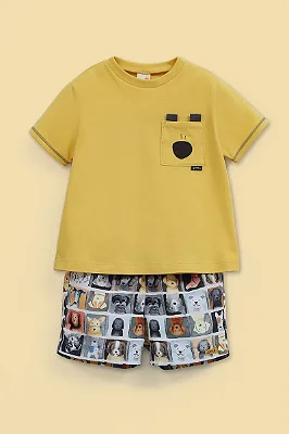 CONJUNTO VERÃO 2 PEÇAS GREEN - PET AMARELO - MENINO