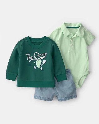 CONJUNTO VERÃO 3 PEÇAS CARTER'S - THE CHAMP - MENINO