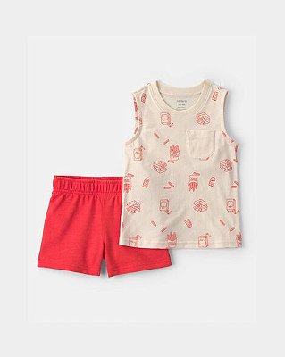 CONJUNTO VERÃO 2 PEÇAS CARTER'S - LANCHINHO LARANJA - MENINO