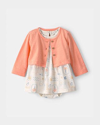 VESTIDO CARTER'S - BEACH - MENINA (Vestido Bodiesuit & Cardigan)