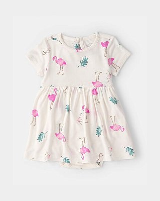VESTIDO BODYSUIT PURELYSOFT CARTER'S - FLAMINGOS - MENINA