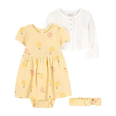VESTIDO CHILD OF MINE by CARTER'S - FRUTINHAS - MENINA (Vestido Bodiesuit & Cardigan)