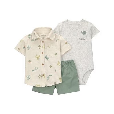 CONJUNTO VERÃO 3 PEÇAS CHILD OF MINE by CARTER'S - CACTOS - MENINO