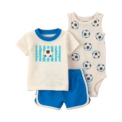 CONJUNTO VERÃO 3 PEÇAS CHILD OF MINE by CARTER'S - FUTEBOL - MENINO