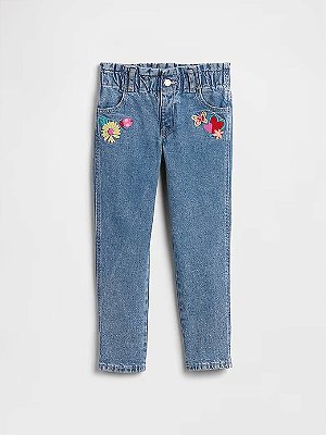 CALÇA JEANS GAP DENIM - FLORAL - MENINA