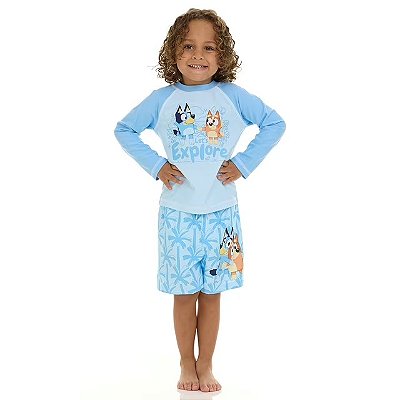 MODA PRAIA CONJUNTO 2 PEÇAS BLUEY - PROTEÇÃO UV50+ - MENINO