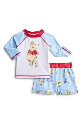 MODA PRAIA CONJUNTO 2 PEÇAS DISNEY -POOH - PROTEÇÃO UV50+ - MENINO