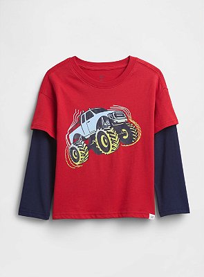CAMISETA MANGA LONGA GAP -CARRO - MENINO