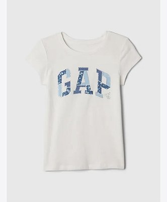 CAMISETA MANGA CURTA GAP - LOGO AZUL - MENINA