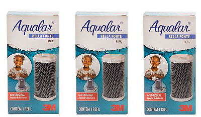 Refil ORIGINAL para Filtro Bella Fonte 3M - Aqualar (Combo 03 Unidades)