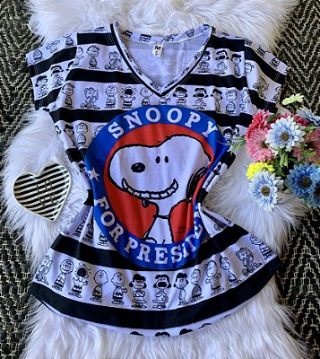 Camiseta Feminina Personagem No Atacado Snoopy Presidente