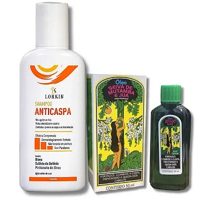 Óleo Seiva de Mutamba e Juá Com Shampoo Anticaspa com Sulfeto de Selênio
