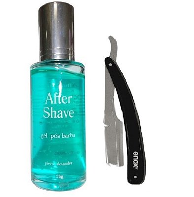 KIT After Shave Gel Após Barba 55g - Pierre Alexander e Navalhete Enox