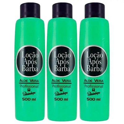 Kit 3 Loção Após Barba C/ ALOE VERA 500ml Palmindaya