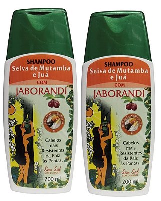 Kit 2 JABORANDI Shampoo Seiva de mutamba e Juá Sem Sal 200ml