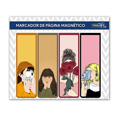 Kit Marcador de Página Magnético Mulheres - Cute - KIF04